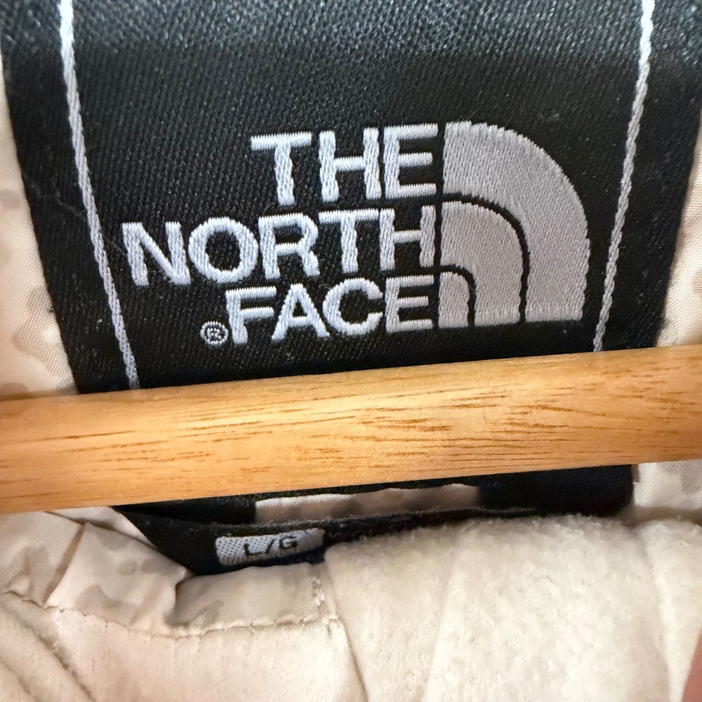 The North Face Nuptse 700 Down Puffer Vest Cream Tan Geometric Diamond Print L - Picture 5 of 7